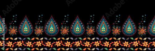 Paisley ethnic patterns design floral pattern with paisley and indian flower motifs. damask style pattern for textil and decoration