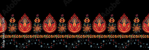 Paisley ethnic patterns design floral pattern with paisley and indian flower motifs. damask style pattern for textil and decoration