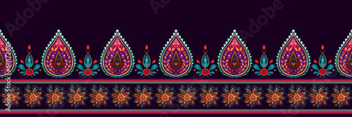 Paisley ethnic patterns design floral pattern with paisley and indian flower motifs. damask style pattern for textil and decoration