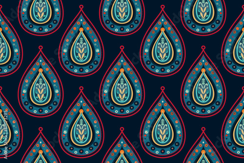 Paisley ethnic patterns design floral pattern with paisley and indian flower motifs. damask style pattern for textil and decoration