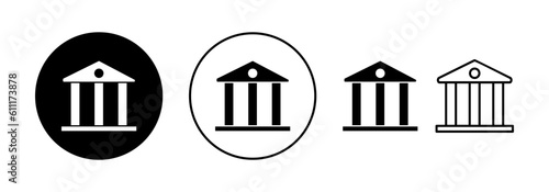 Bank icon vector for web and mobile app. Bank sign and symbol, museum, university