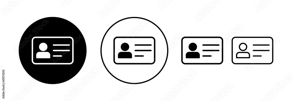 License icon vector for web and mobile app. ID card icon. driver license, staff identification card License icon vector for web and mobile app. ID card icon. driver license, staff identification card