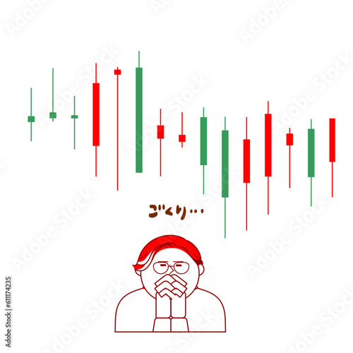 ローソクチャートと男性