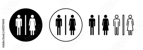 Toilet icon vector for web and mobile app. Girls and boys restrooms sign and symbol. bathroom sign. wc, lavatory