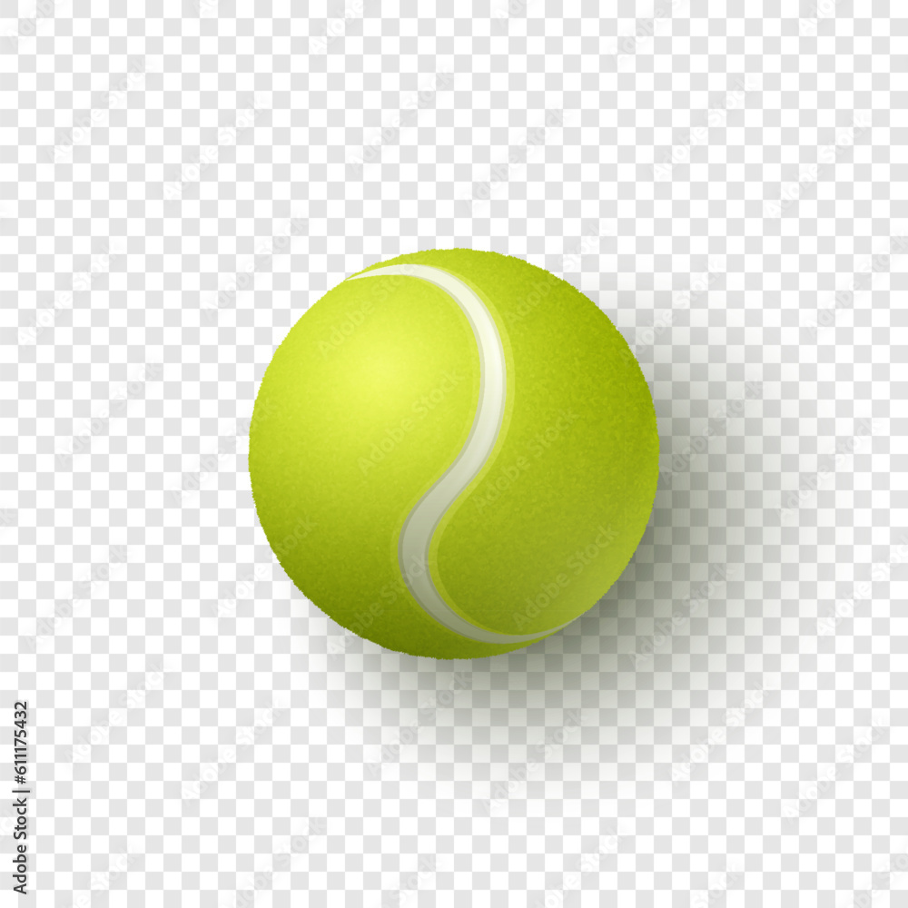 Vector 3d Realistic Green Textured Tennis Ball Icon Closeup Isolated, Top View. Tennis Ball Design Template for Sports Concept, Competition, Advertisement. Vector Illustration