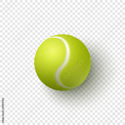 Vector 3d Realistic Green Textured Tennis Ball Icon Closeup Isolated, Top View. Tennis Ball Design Template for Sports Concept, Competition, Advertisement. Vector Illustration
