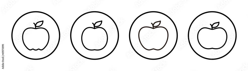 Apple icon set illustration. Apple sign and symbols for web design. Apple icon set illustration. Apple sign and symbols for web design.