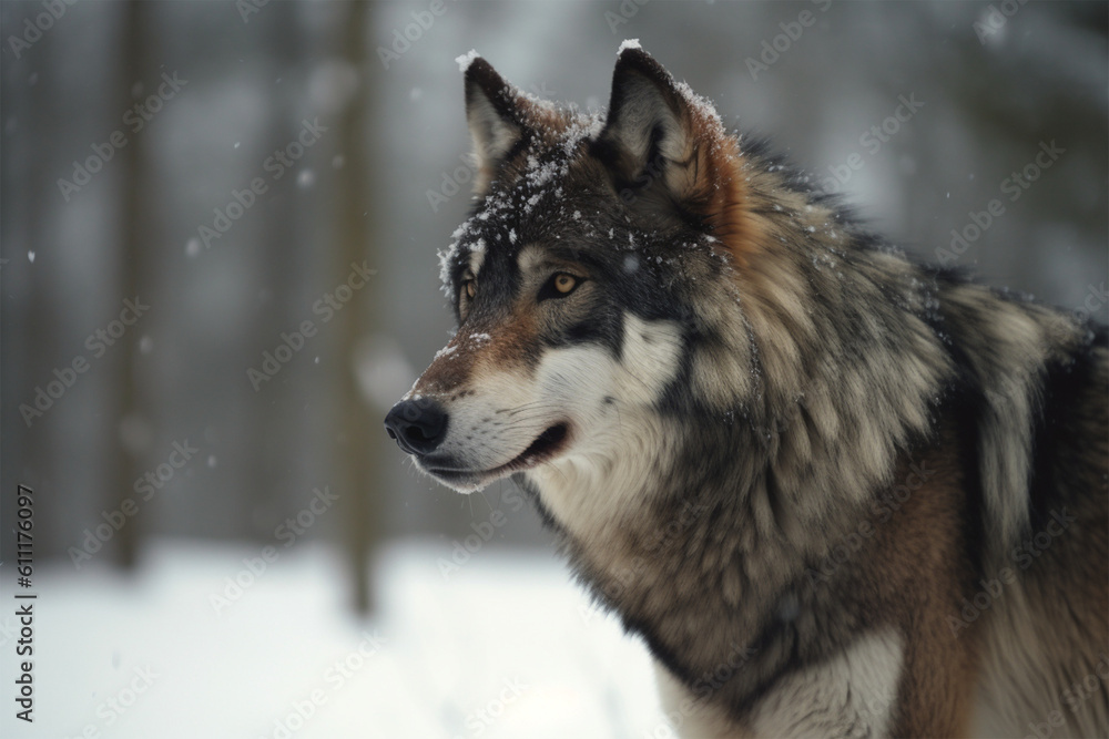 Generative AI.
a wolf in winter