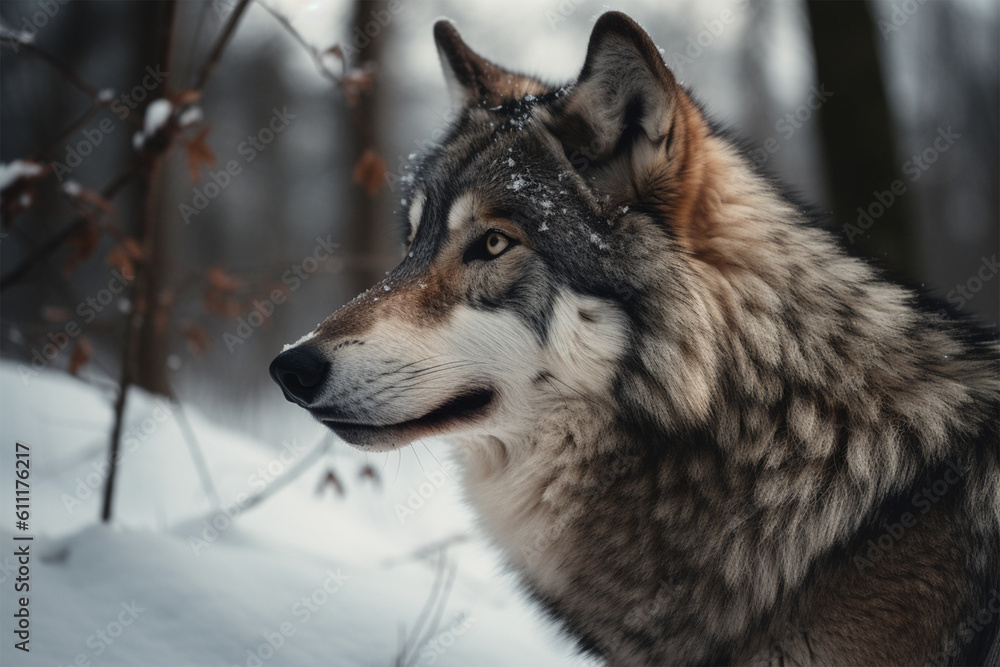 Generative AI.
a wolf in winter