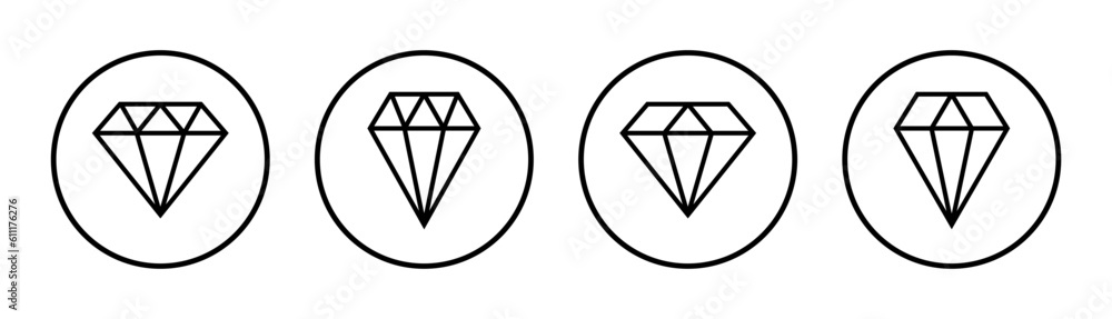 Diamond icon set illustration. diamond gems sign and symbol Diamond icon set illustration. diamond gems sign and symbol