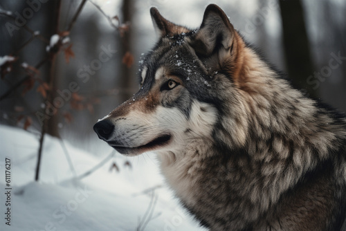 Generative AI. a wolf in winter © imur