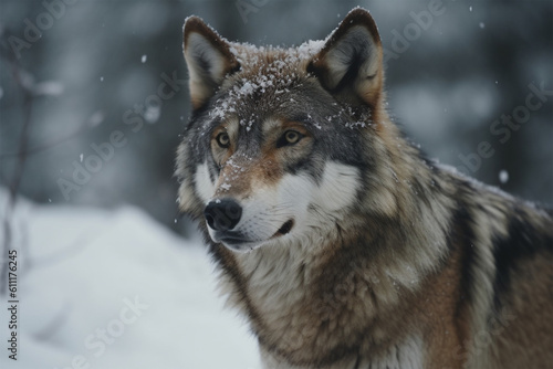 Generative AI. a wolf in winter © imur