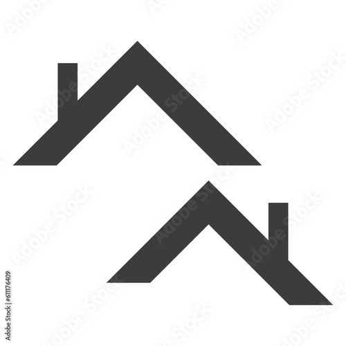 Roof Icon in a flat design in black color. Vector illustration. Stock image.