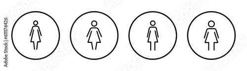 Female icon set illustration. woman sign and symbol