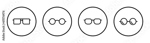 Glasses icon set illustration. Glasses sign and symbol