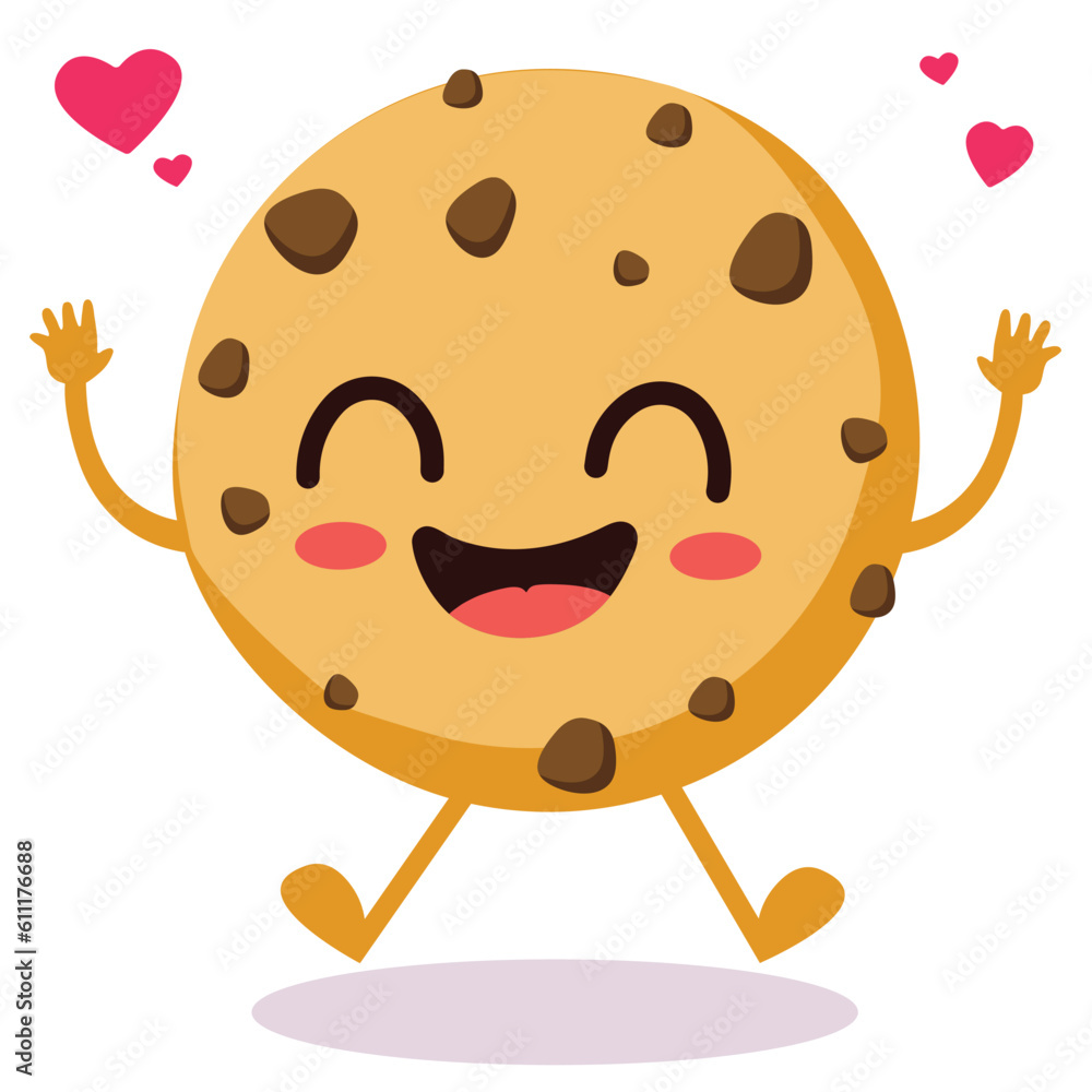Happy smiling Kawaii cute cookie. Vector flat cartoon character illustration icon design. Isolated on white background.
Happy smiling Kawaii cute cookie. Vector flat cartoon character illustration icon design. Isolated on white background.