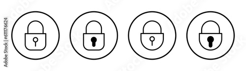 Lock icon set illustration. Padlock sign and symbol. Encryption icon. Security symbol