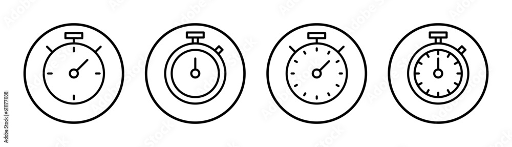 stopwatch icon set illustration. Timer sign and symbol. Countdown icon. Period of time stopwatch icon set illustration. Timer sign and symbol. Countdown icon. Period of time