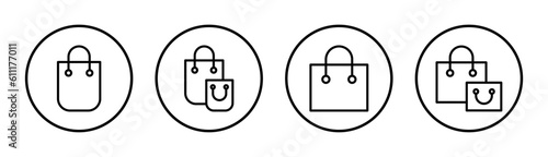 Shopping bag icon set illustration. shopping sign and symbol