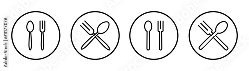 spoon and fork icon set illustration. spoon, fork and knife icon vector. restaurant sign and symbol