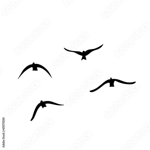 Flying birds silhouettes vector