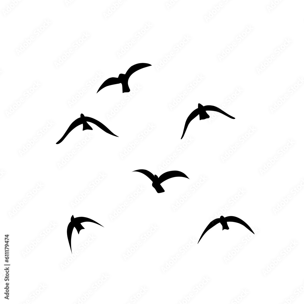 Flying birds silhouettes vector Flying birds silhouettes vector