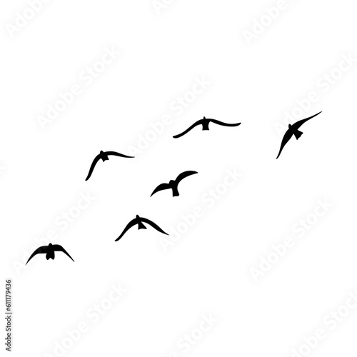 Flying birds silhouettes vector