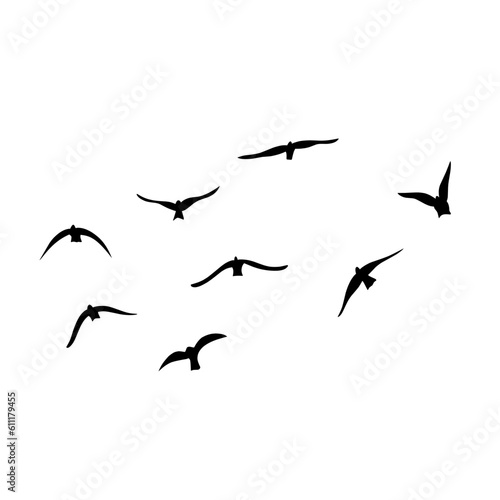 Flying birds silhouettes vector