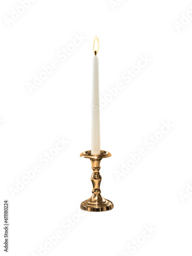 фотографія Candle on candlestick, transparent background