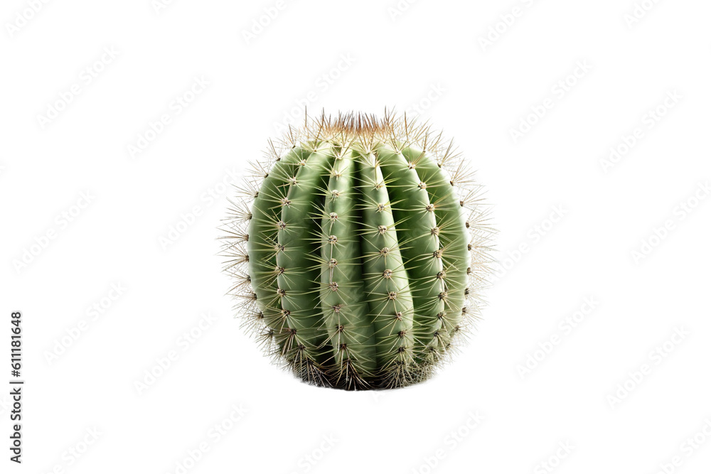 Small cute cactus plant over transparent backdrop. Generative AI Small cute cactus plant over transparent backdrop. Generative AI