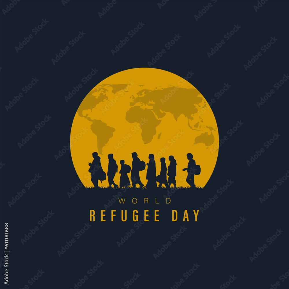 World Refugee Day, Vector illustration