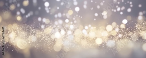 Abstract Glitter vintage Lights Background in gold, and white. created with Generative AI technology