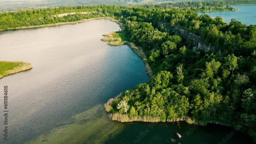 islands lake with turquoise water and green trees islands lake with turquoise water and green trees