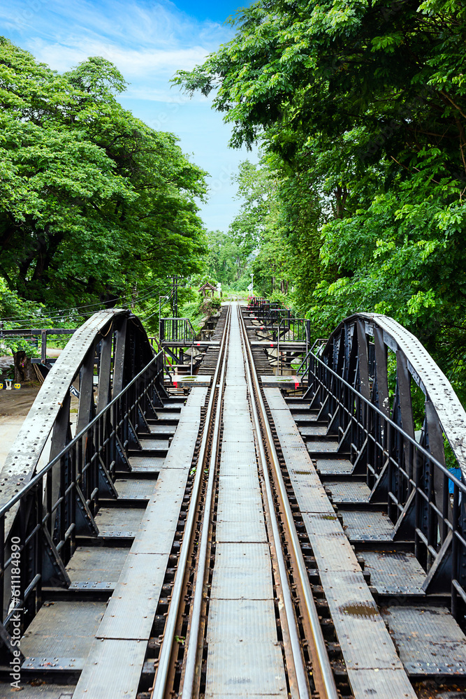 Obraz premium Death Railway on River Kwai Bridge Kanchanaburi Thailand
