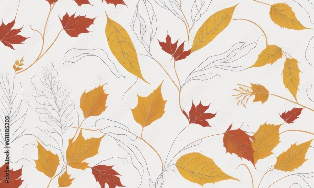 Obraz premium Illustration pattern abstract background of autumn leaves