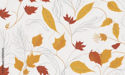 Illustration pattern abstract background of autumn leaves