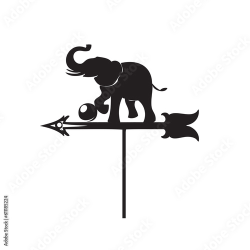 Weather vane with an elephant