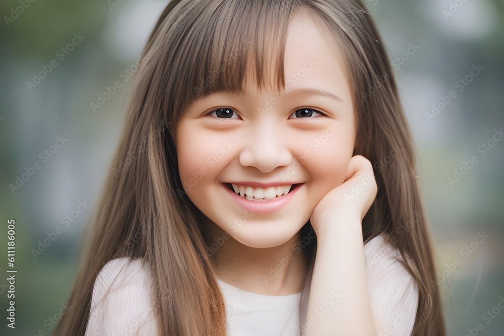 笑顔の女の子（7歳）with generative ai