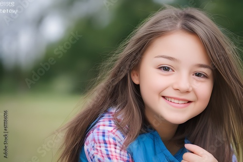 笑顔の女の子（7歳）with generative ai