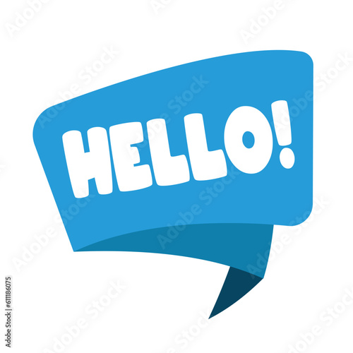 hello text pop up symbol vector design