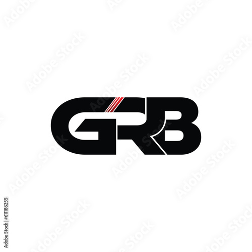 GRB letter monogram logo design vector