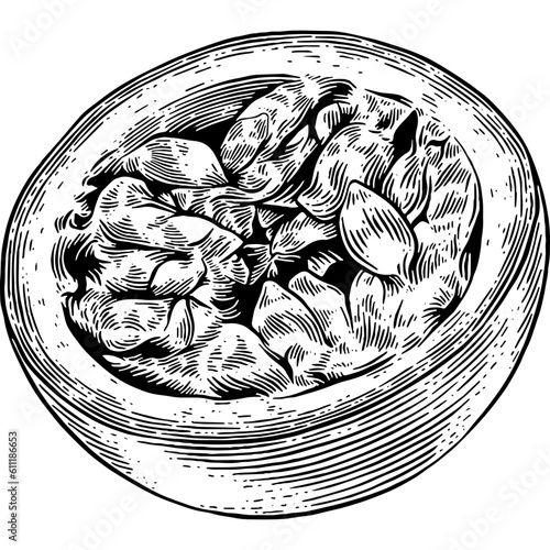 Hand drawn Passion Fruit Slice Sketch Illustration