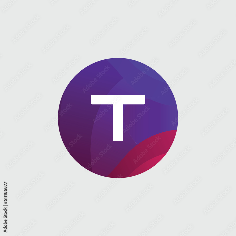 Fototapeta premium T logo Colorful Vector Design. Icon Concept. Abstract modern