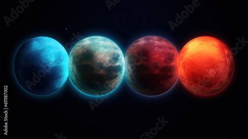 Solar system planets, Planets from another star system, sun and star. Sun, mercury, Venus, planet earth, Mars, Jupiter, Saturn, Uranus, Neptune.