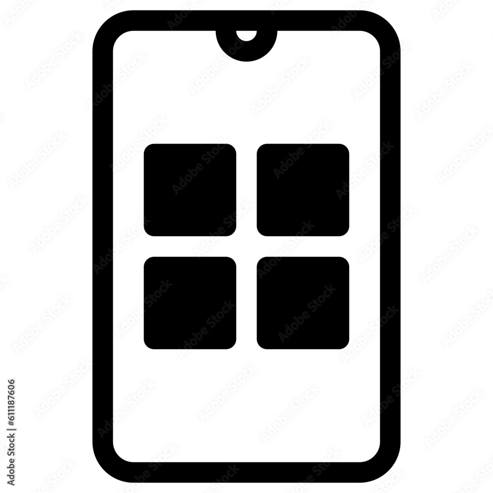 Application menu icon on smartphone Application menu icon on smartphone