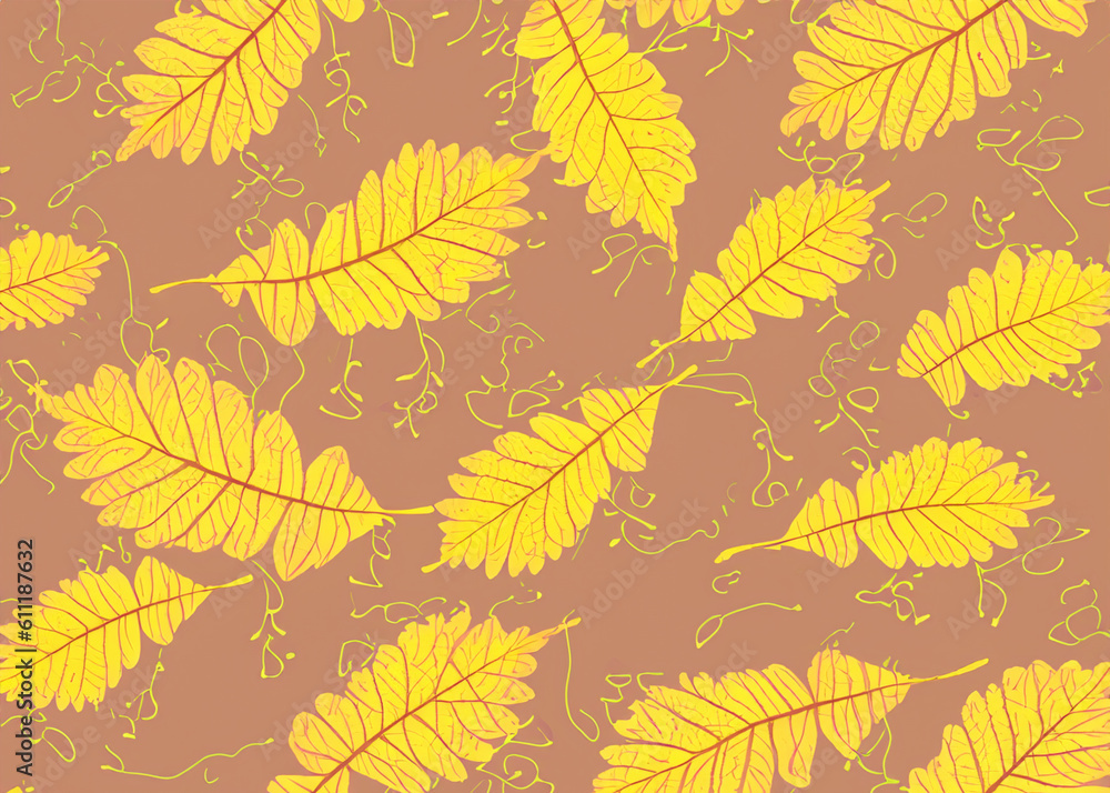 abstract autumn leaves background in various colors created with generative ai technology