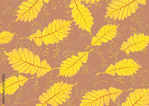 abstract autumn leaves background in various colors created with generative ai technology