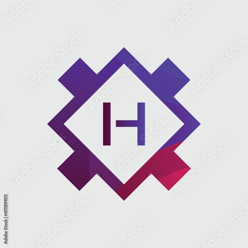 H logo Colorful Vector Design. Icon Concept. Abstract modern