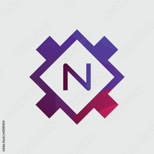 N logo Colorful Vector Design. Icon Concept. Abstract modern