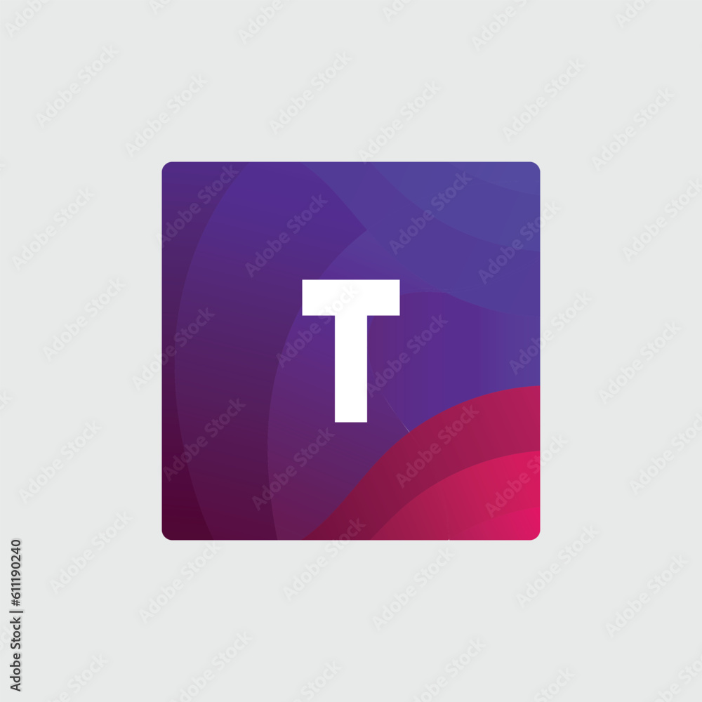 T logo Colorful Vector Design. Icon Concept. Abstract modern